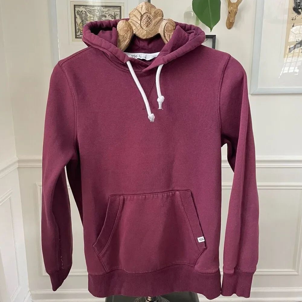 DSG Burgundy Hoodie Pullover Mens Unisex S